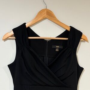 Knitee Black Wrap Midi Dress Sleeveless Fit & Flare Size M